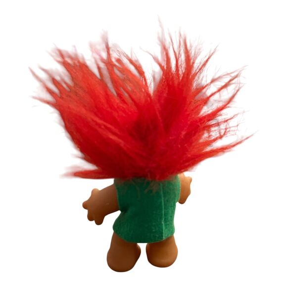 Vintage Dam 1986 Red Hair Troll Doll Green Felt Outfit Figure Norfin 4.5" - Picture 3 of 5